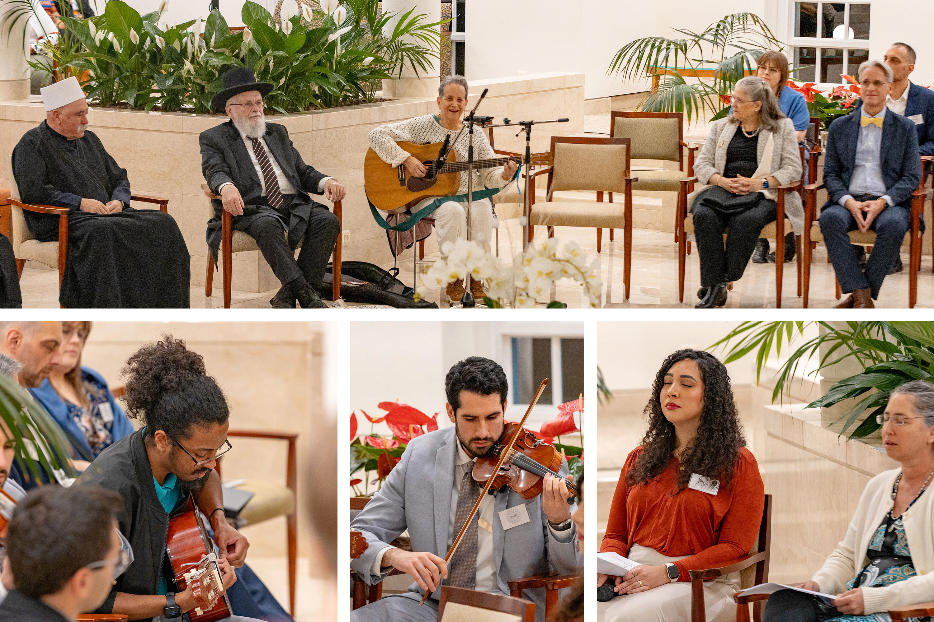 Au cours du programme officiel, les participants ont partagé des prières, des textes sacrés et de la musique, instaurant ainsi une atmosphère propice à la réflexion en cette période d’incertitude.