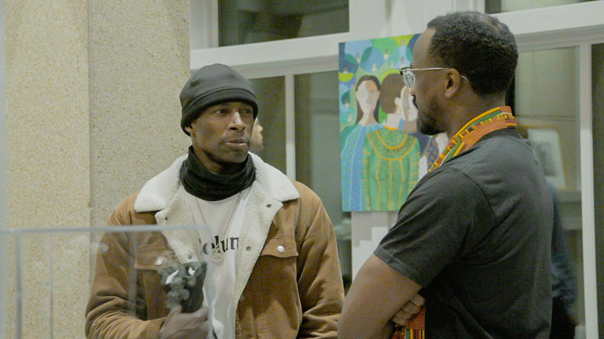 Attendees at the art exhibition.