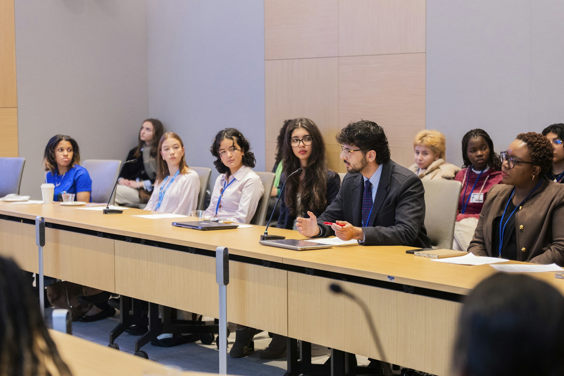 Participants at a BIC forum in which youth facilitated a discussion on education, the equality of women and men, and justice.