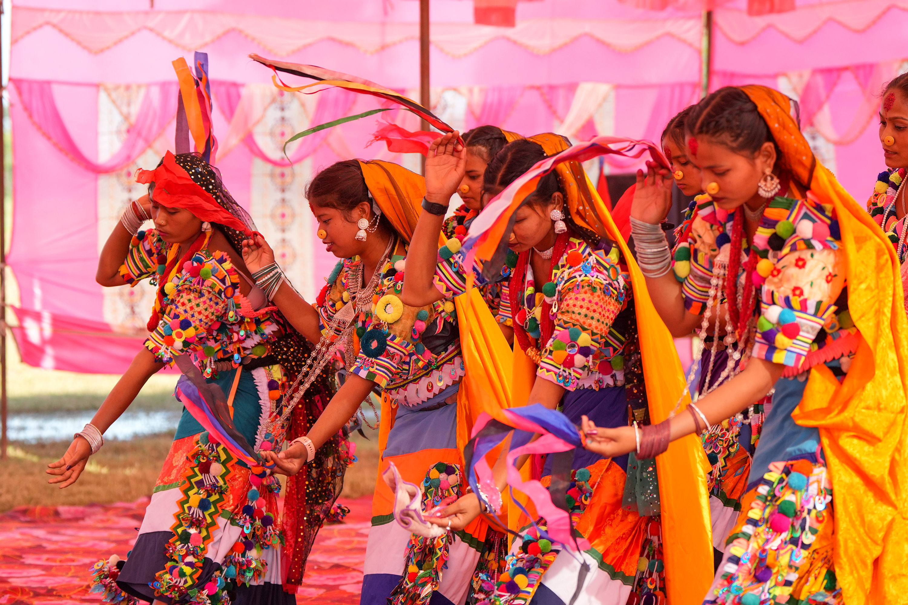 The unveiling gathering featured traditional dancing.