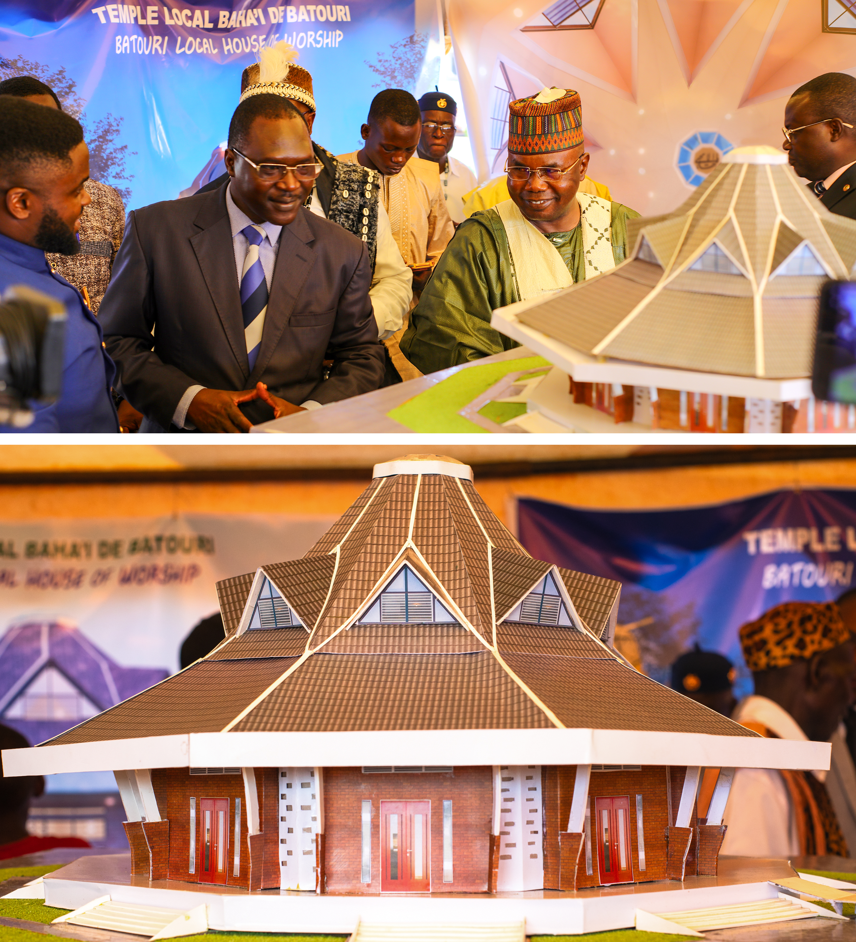 Moment of unveiling of the Batouri temple design.