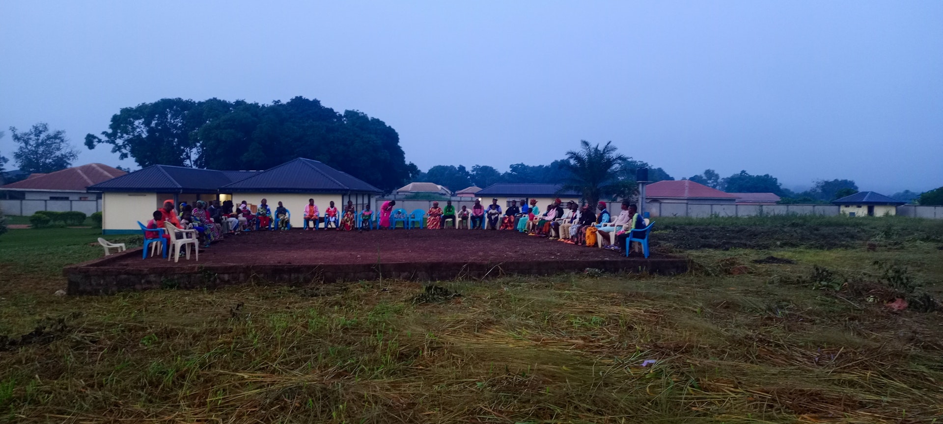 Residents frequently visit the site of the future temple for devotional gatherings, at dawn and in evenings.