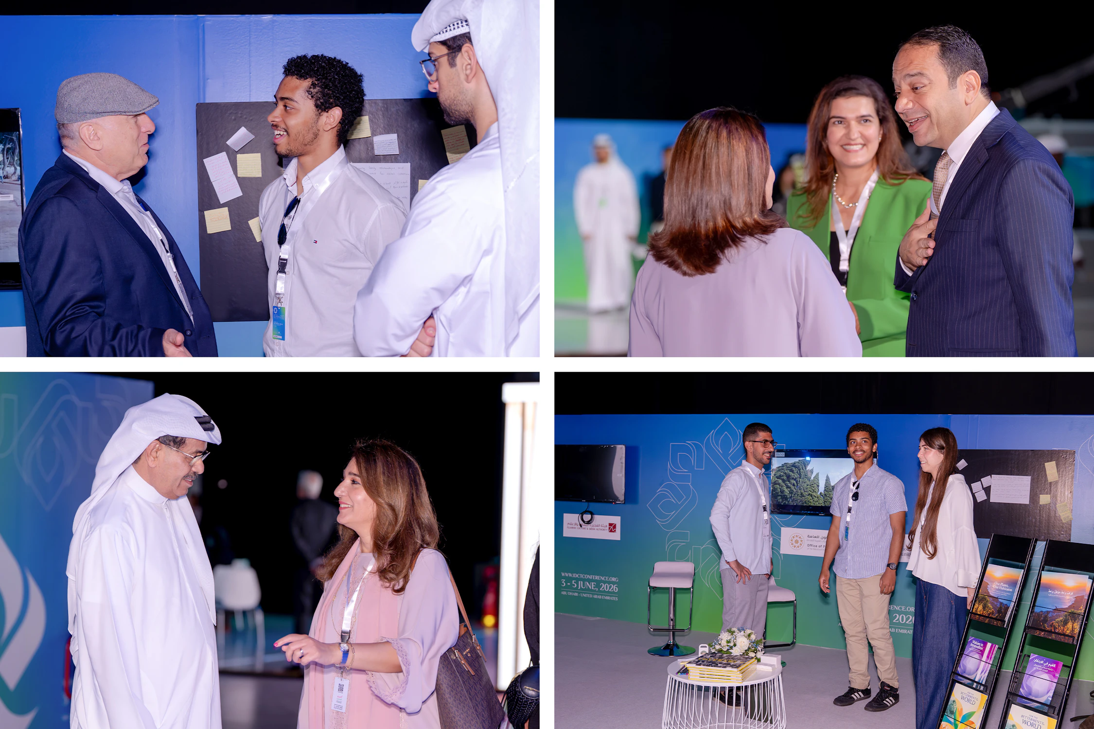 Sur un stand d’exposition interactif tenu par le Bureau des affaires publiques des bahá’ís des Émirats arabes unis, des représentants de la jeunesse ont échangé avec les participants sur la manière dont la numérisation façonne la vie familiale.