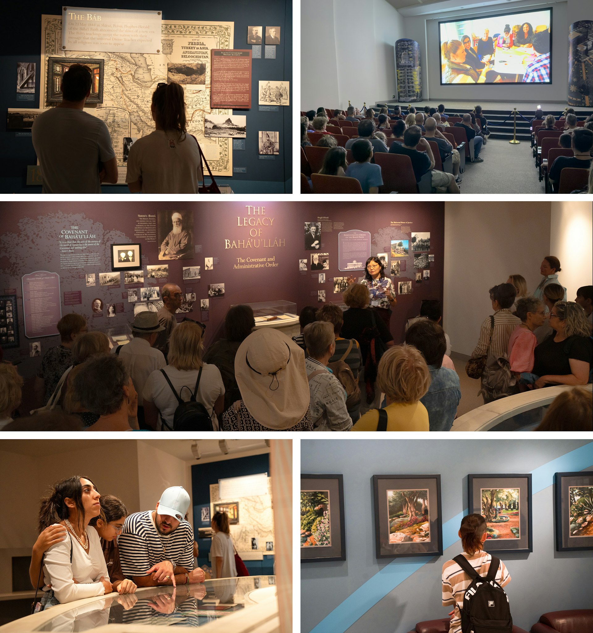 Les visiteurs ont découvert les expositions du Centre d’information des visiteurs et ont assisté à la projection du film « Le vignoble du Seigneur », qui présente l’histoire et les enseignements de la foi, en leur faisant découvrir les lieux saints bahá’ís de la région d’Acre-Haïfa.