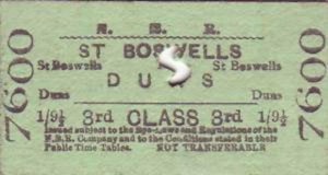 Railway Ticket :  Duns St. Boswells