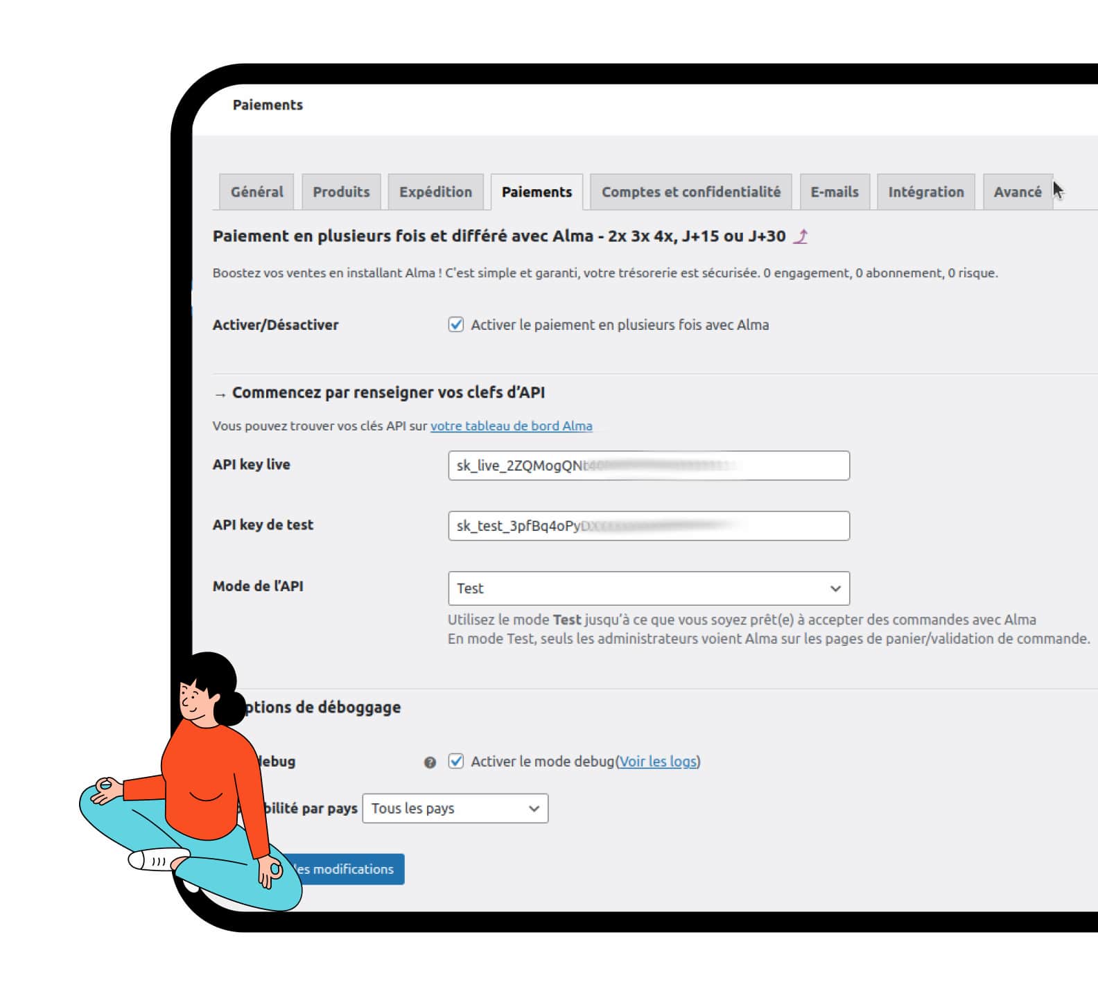 Connecter votre espace marchand Alma avec WooCommerce via une clé API