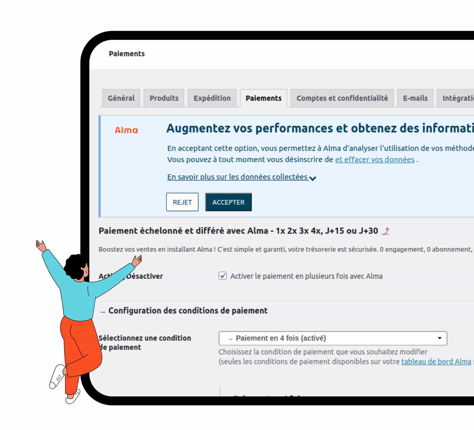 Personnalisez les services Alma directement depuis votre interface WordPress