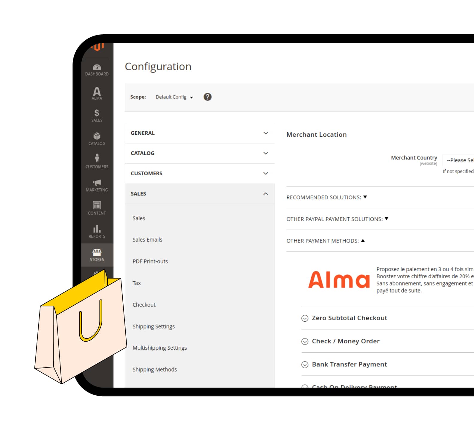 Activer le moyen de paiement Alma (natif) dans votre CMS Magento