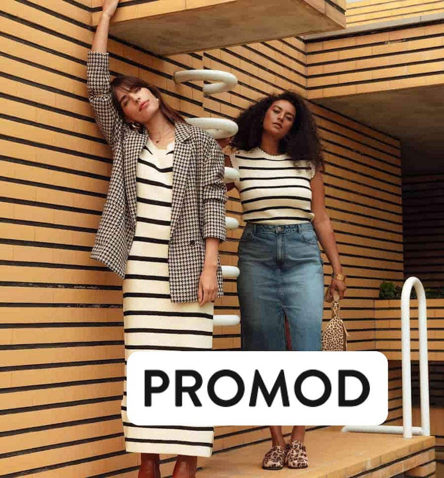 Mise en avant du logo Promod sur une de leur campagne de communication