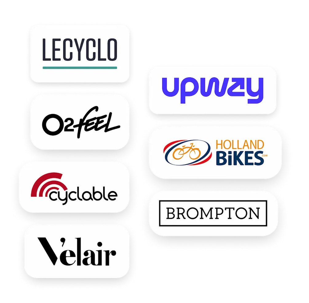 Liste de logos de magasins de vélo qui utilisent le paiement fractionné Alma