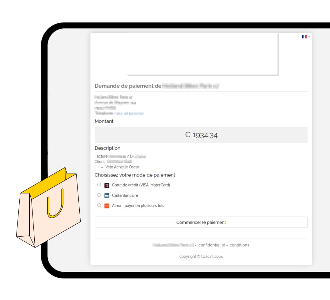 Lien de paiement Alma pour les clients CycloSoftware