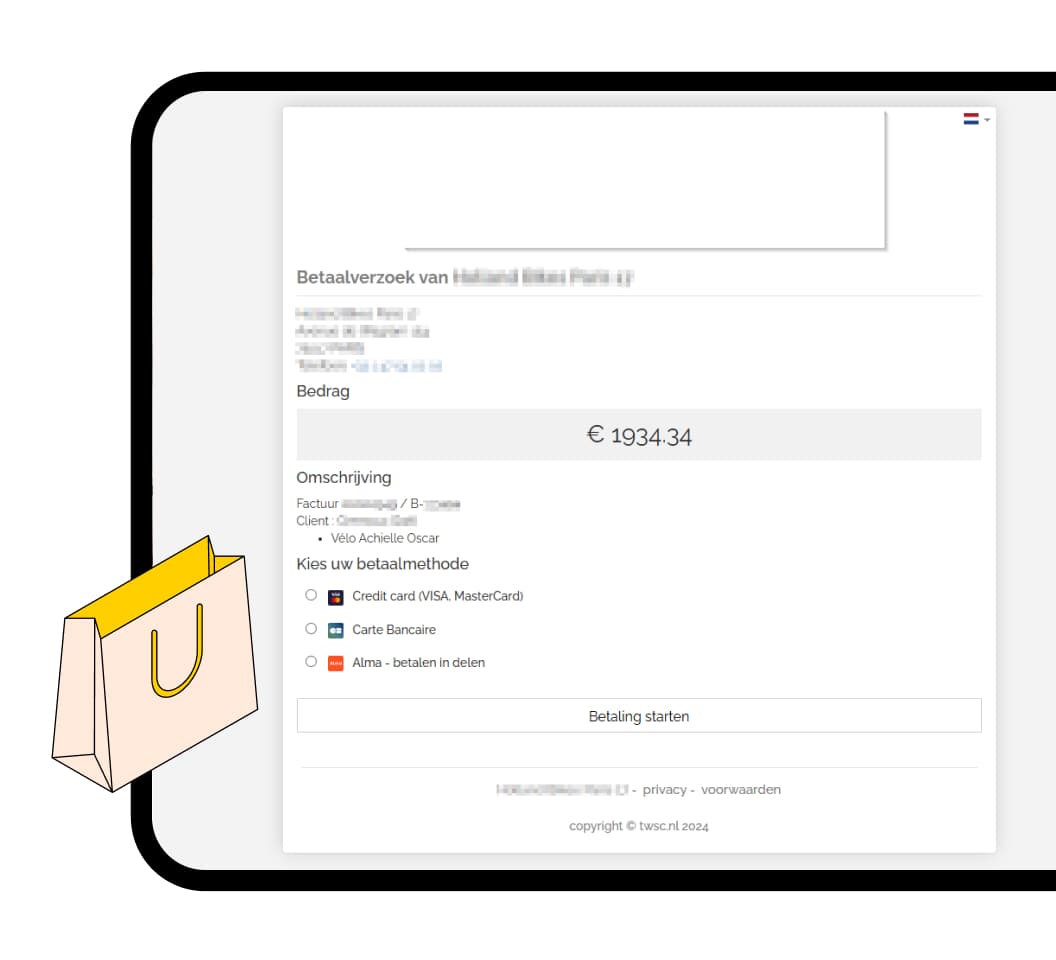 Betalingslink van Alma met Cyclosoftware