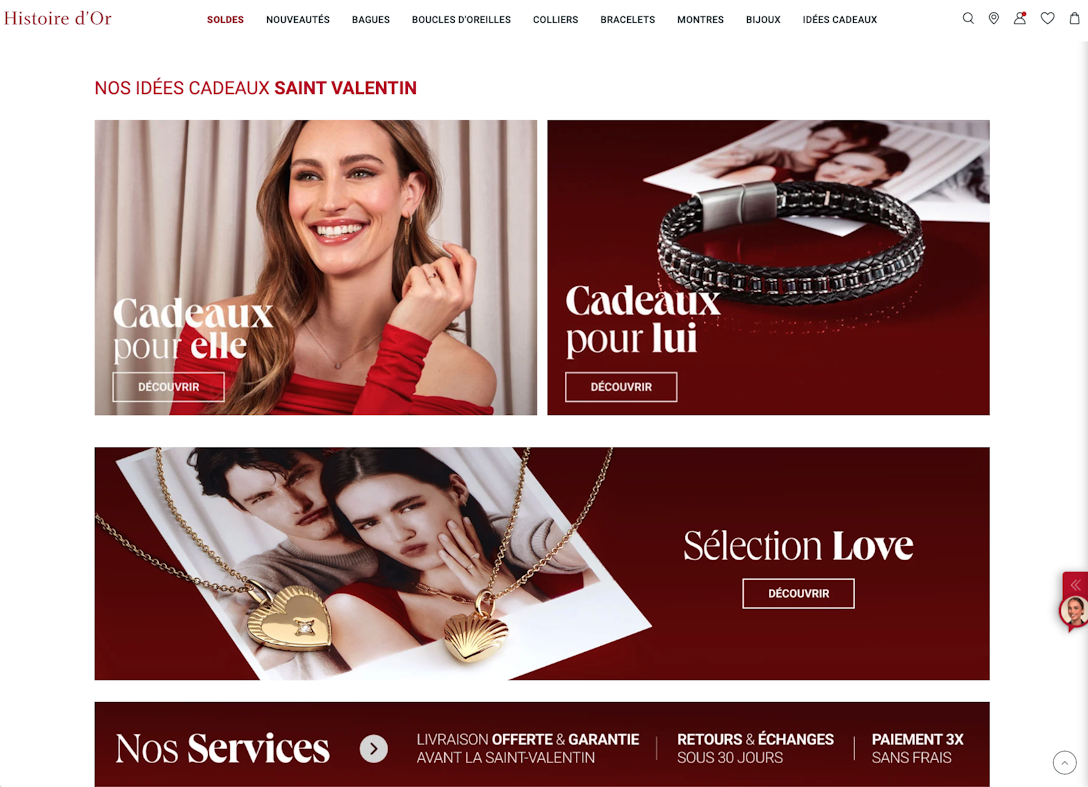 Histoire d'Or Categorie St Valentin