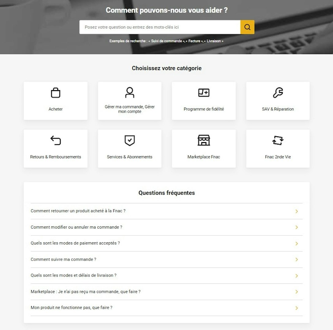 FNAC - page d'aide