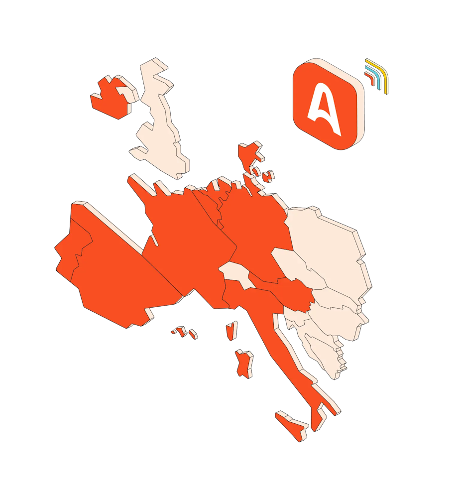 Carte des pays européens avec Alma