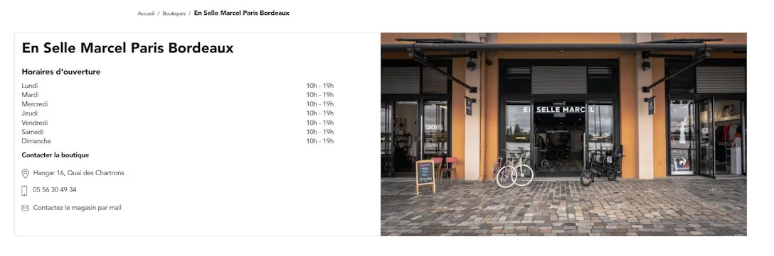 Page d'un magasin sur le site Lepape