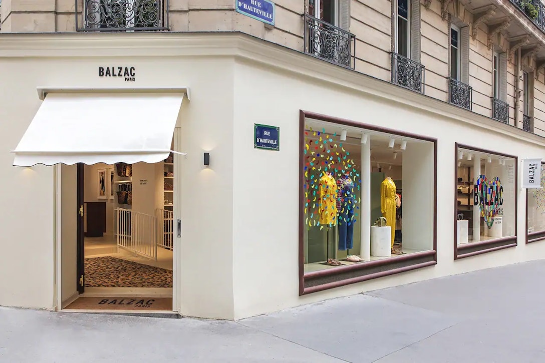 Vitrine d'une boutique de la marque Balzac dans le 10ème arrondissement