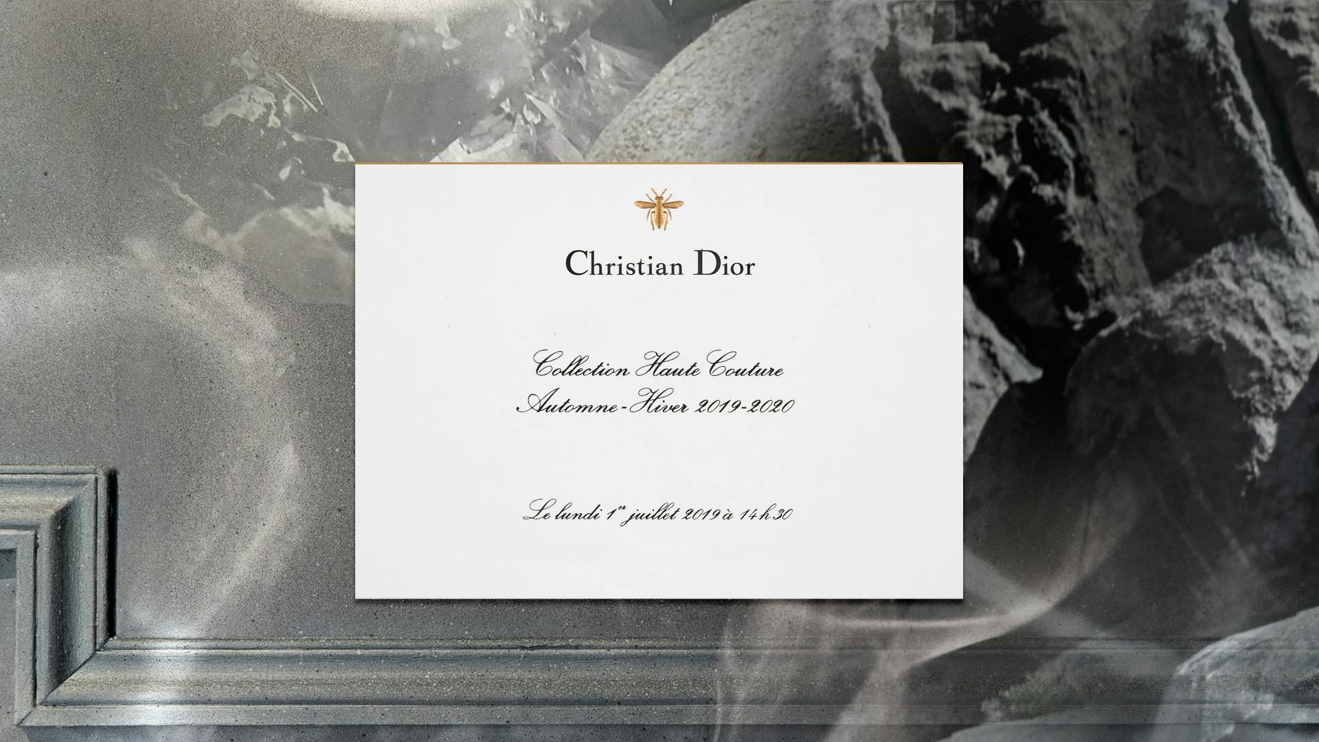 Your invitation card for the Dior haute couture autumn-winter 2019-2020 show