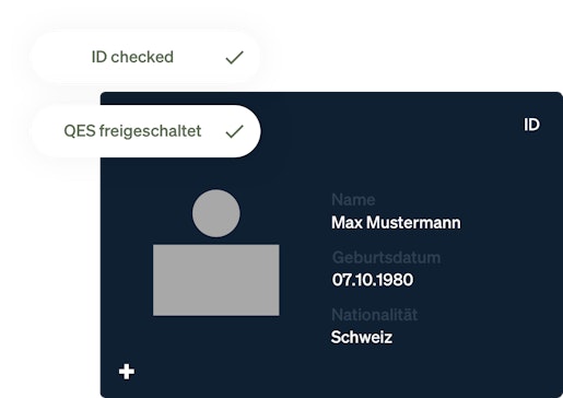 Eine Illustration der das freischalten von QES mittels Ausweisdokument zeigt