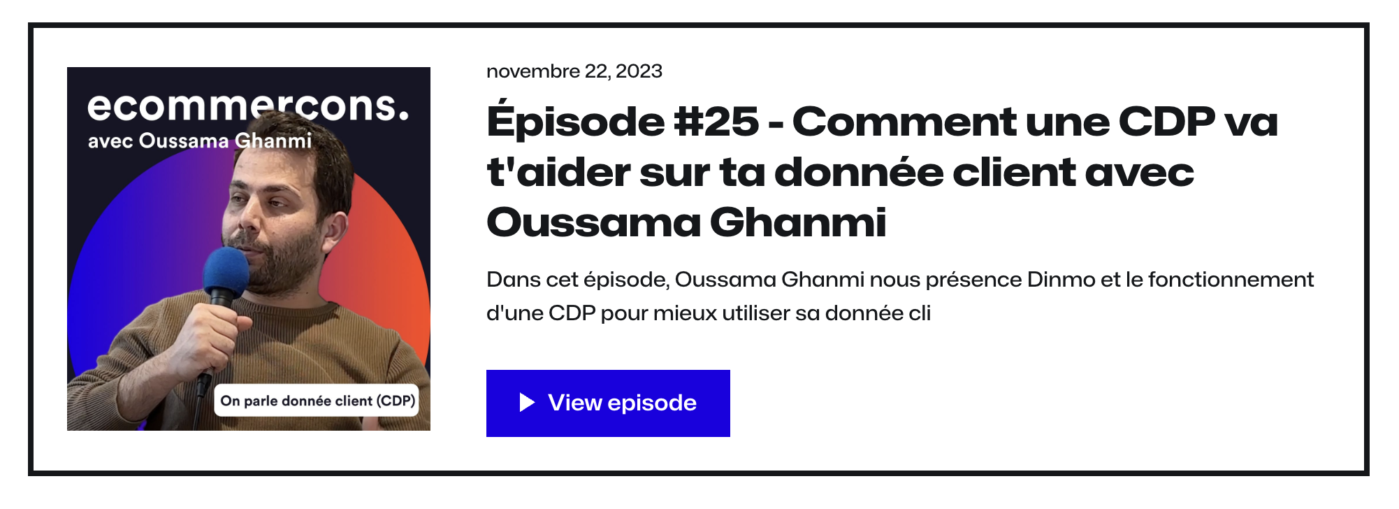 Photo de couverture du podcast e-commerçons auquel a participé notre CEO Oussama Ghanmi.