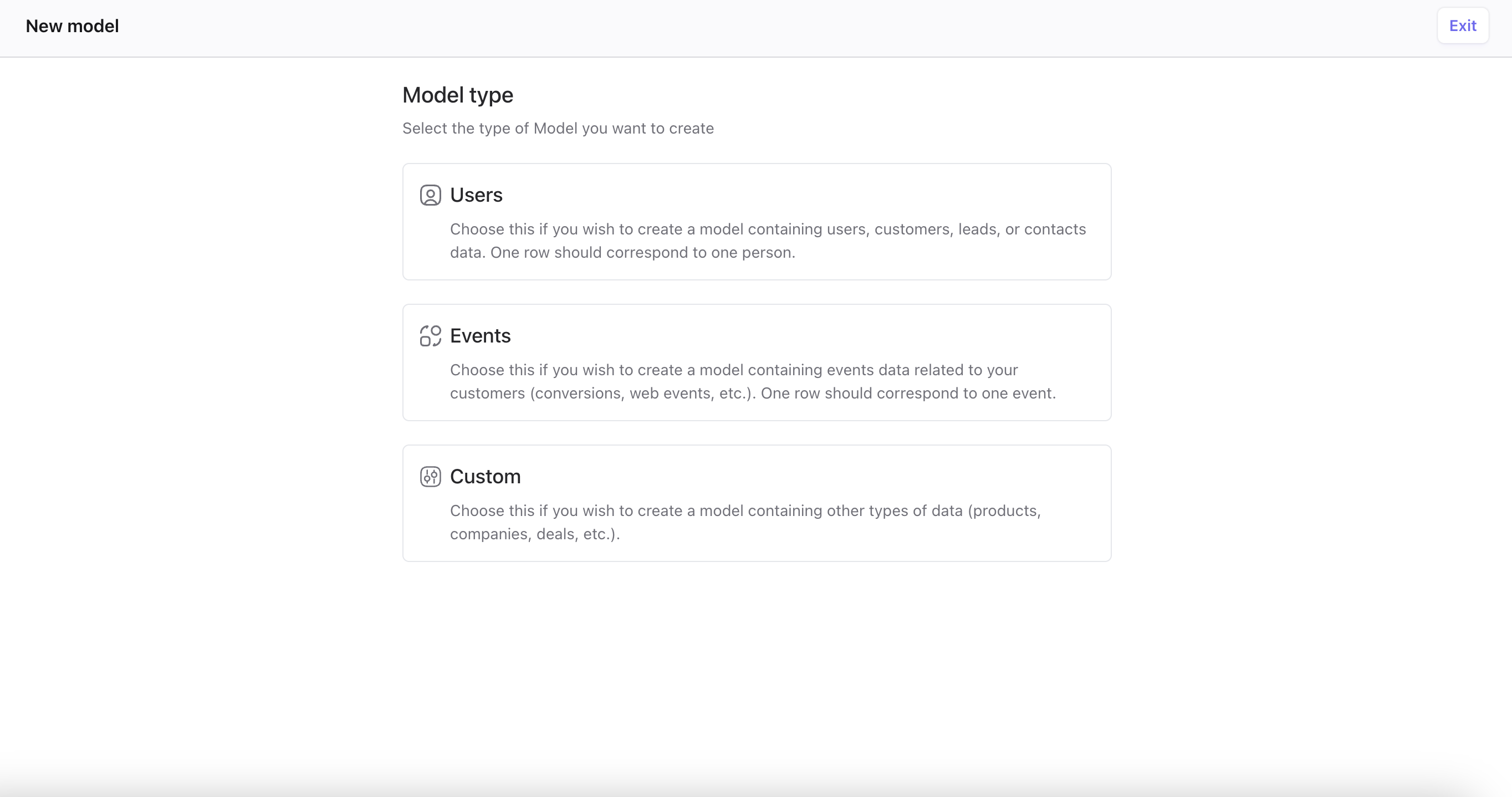 New model types in DinMo