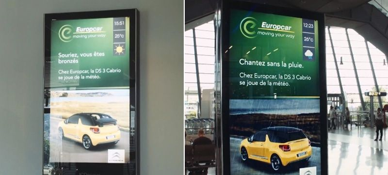 Europcar : publicité adaptée en fonction de la météo