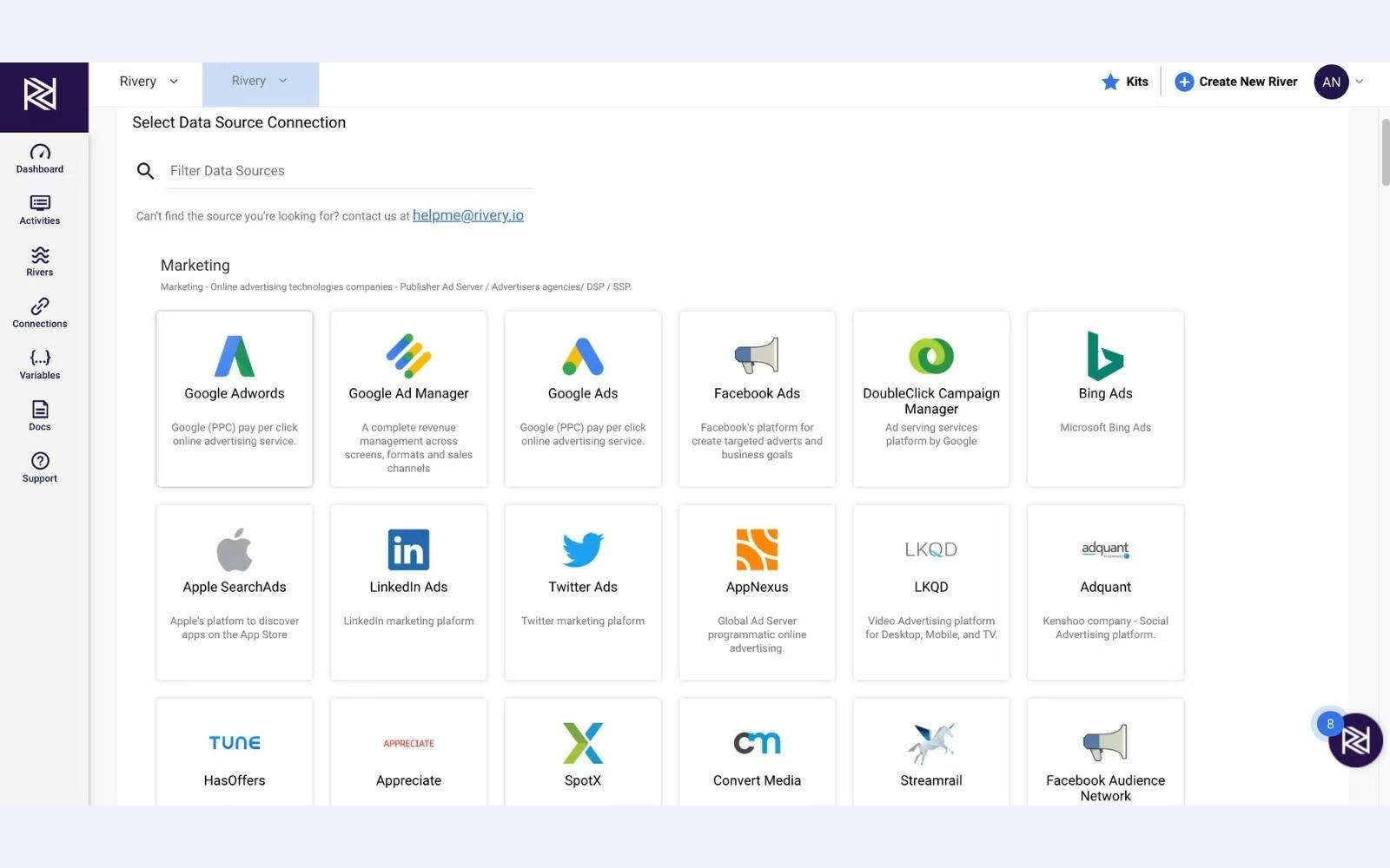 Data source connection on Rivery