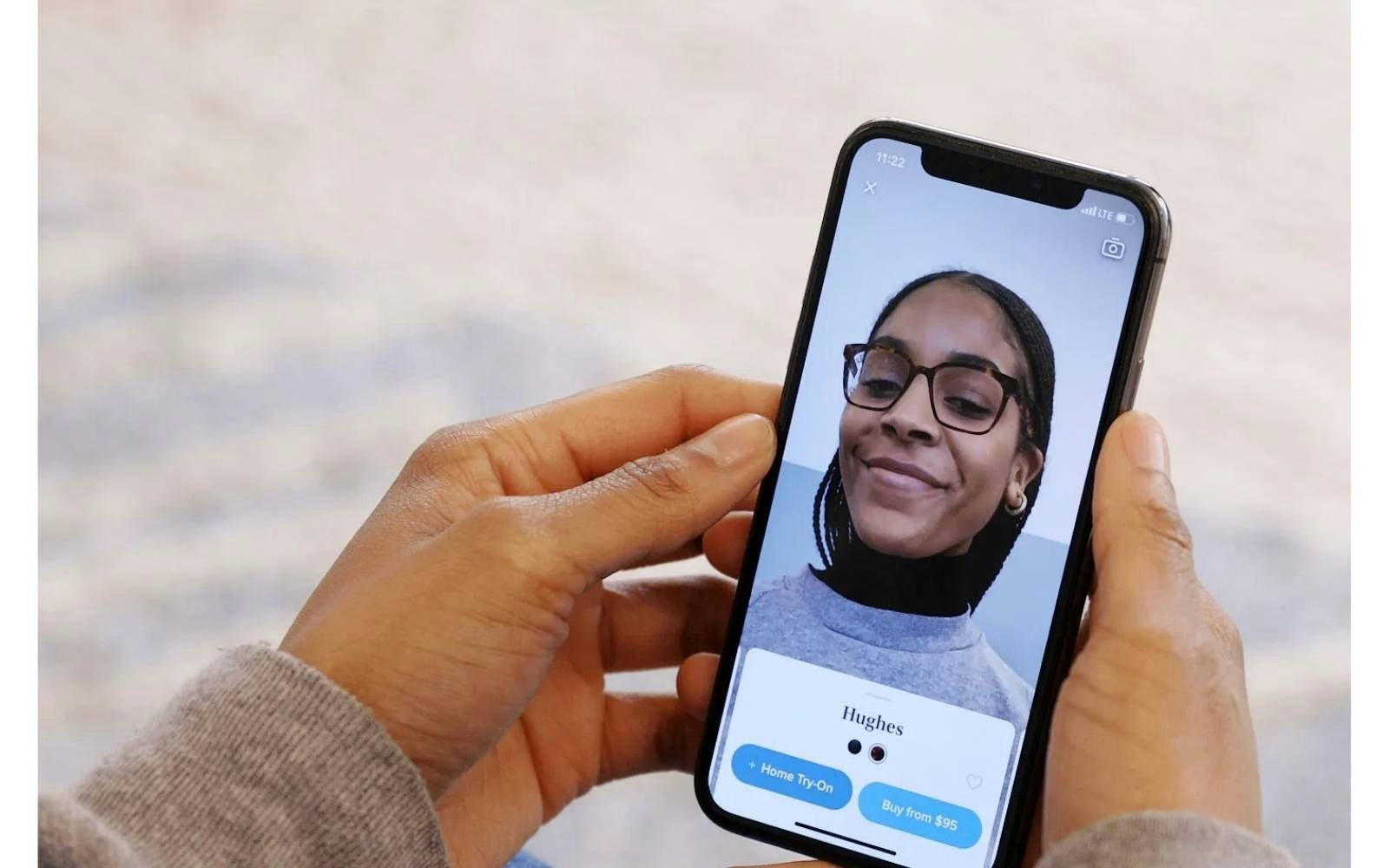 The Warby Parker application (credit: Warby Parker) The Warby Parker application