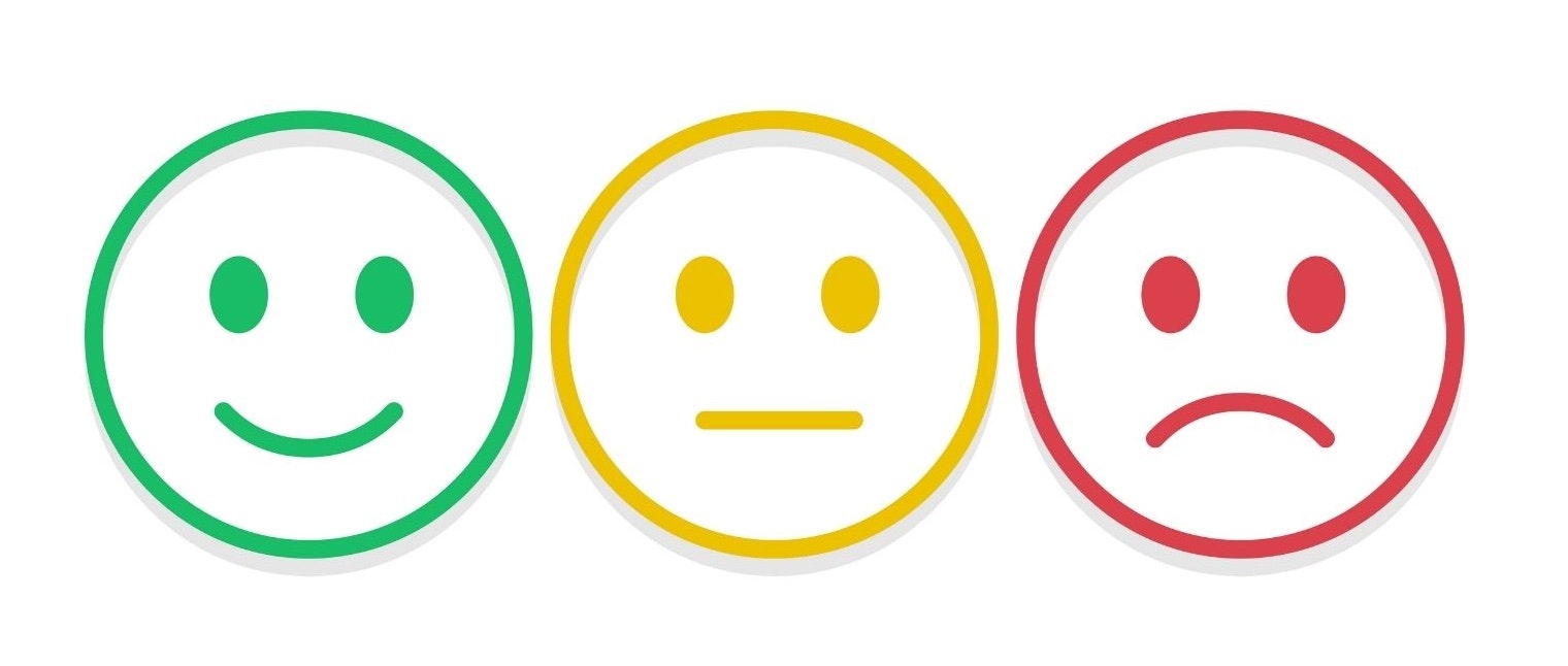 3 smileys green yellow red