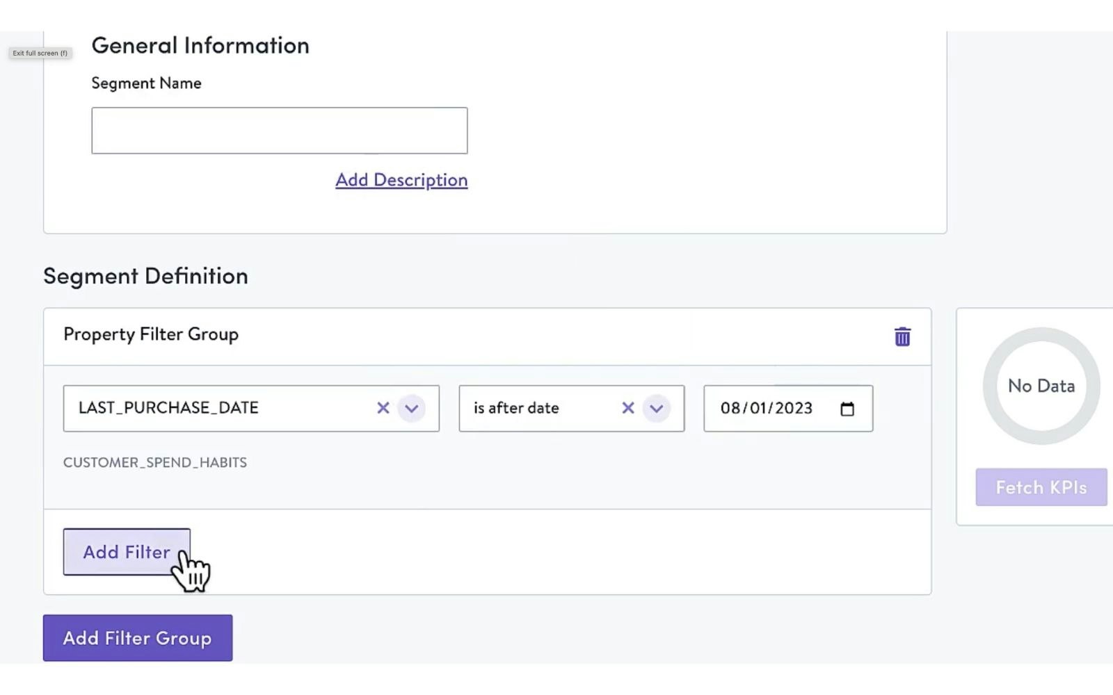 Segment definition in Simon Data