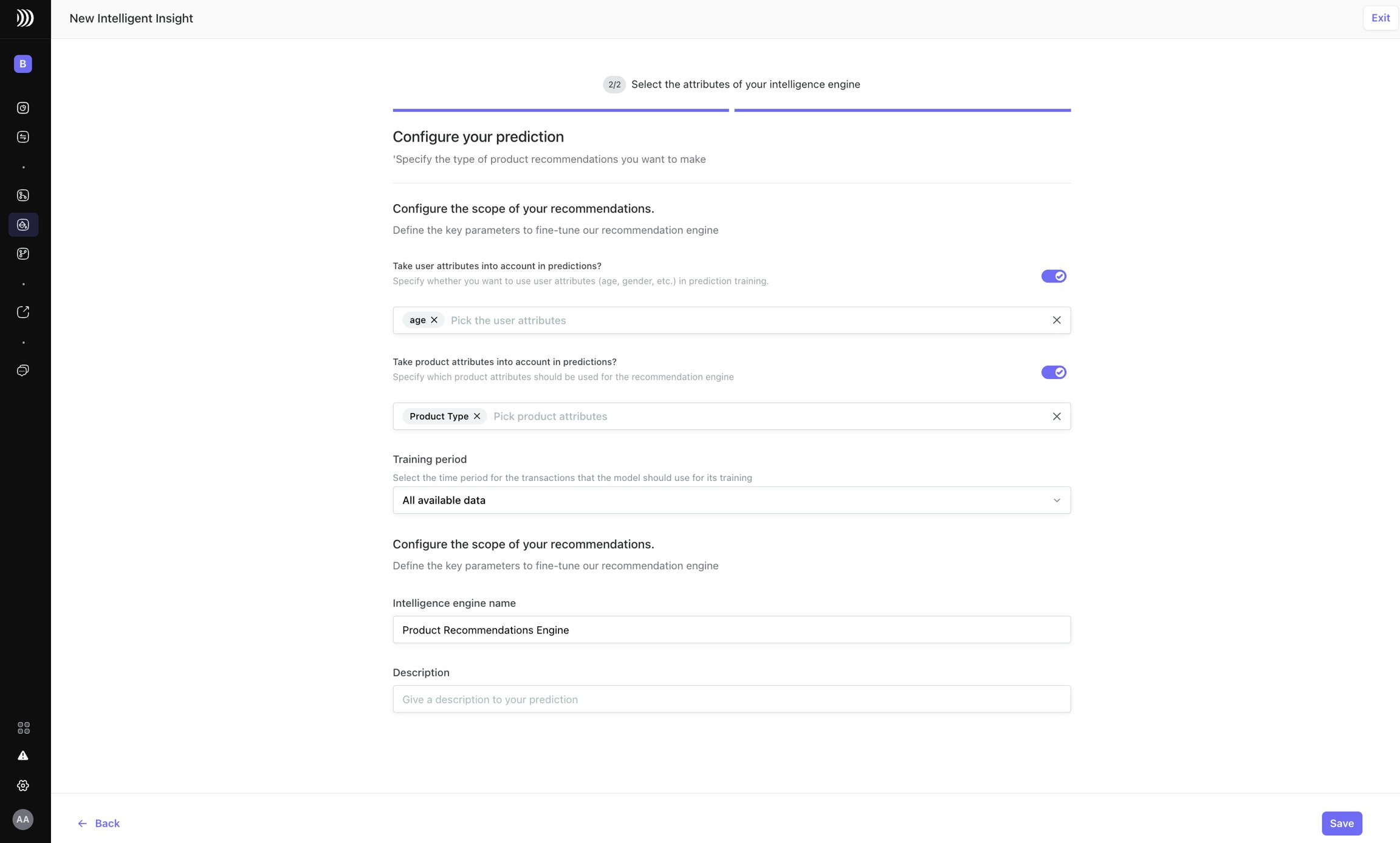 Sélectionner les attributs prédictifs IA dans DinMo