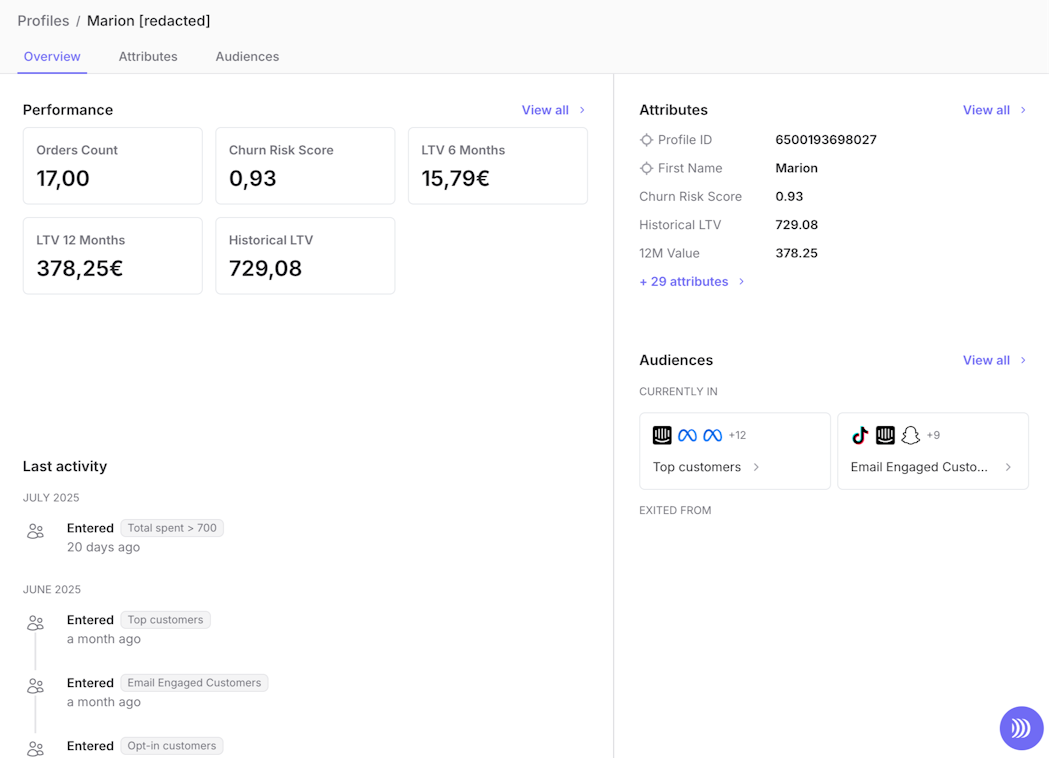 Accédez à une fiche client à 360° Accédez à une fiche client à 360°