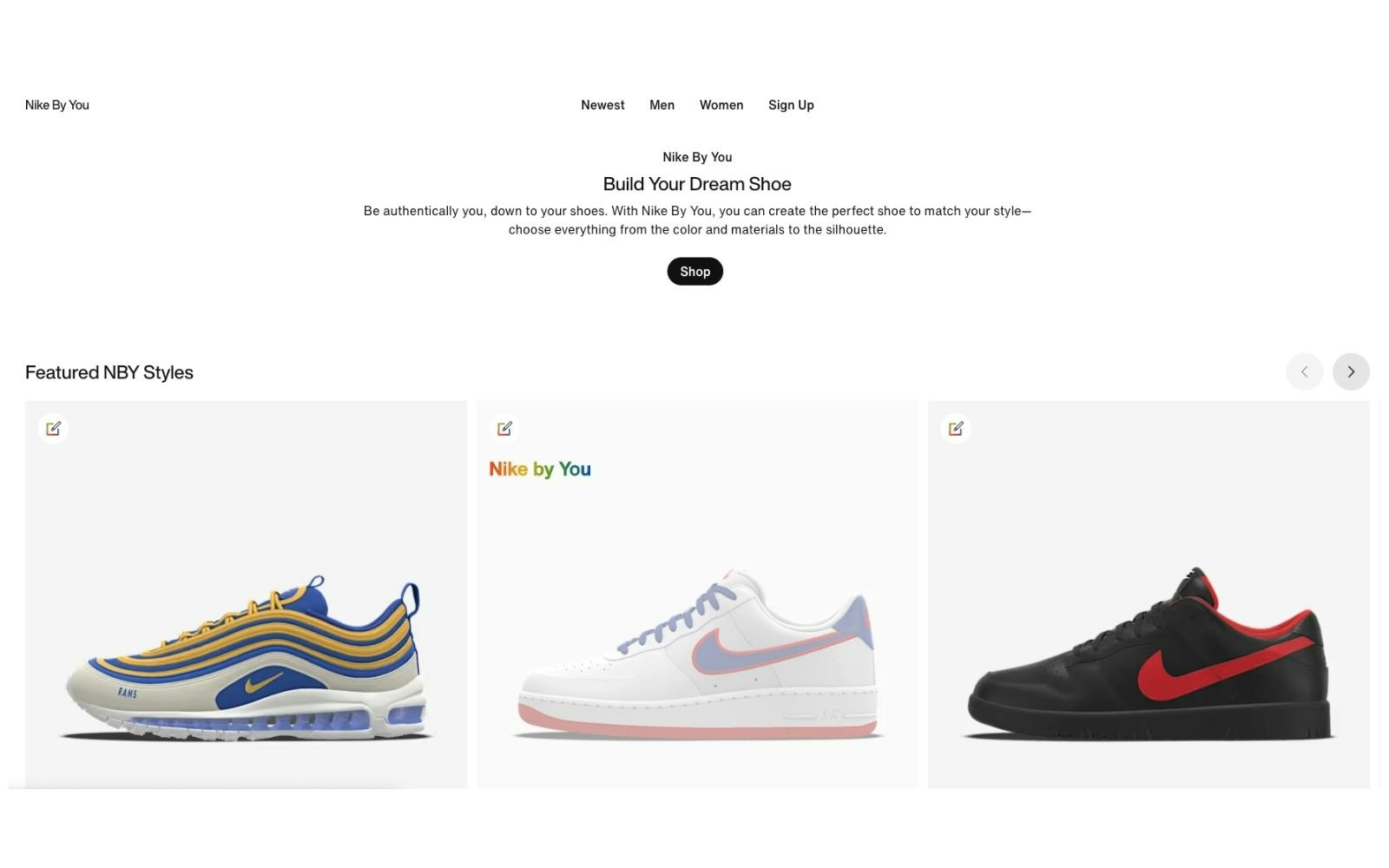 Customising your shoes with Nike By You (Credit: Nike) Nike By You website