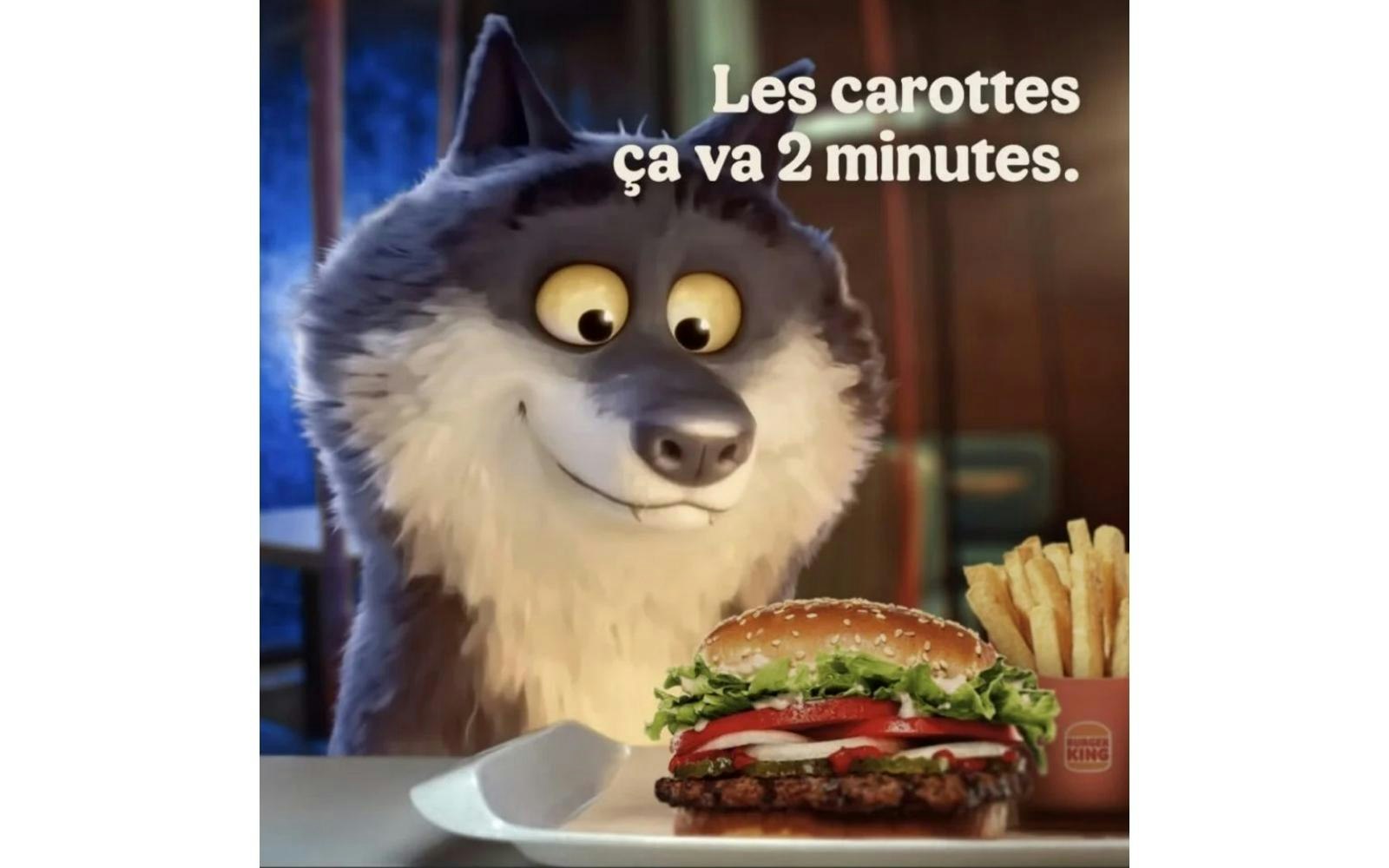 Burger King parodie publicité loup Intermarché