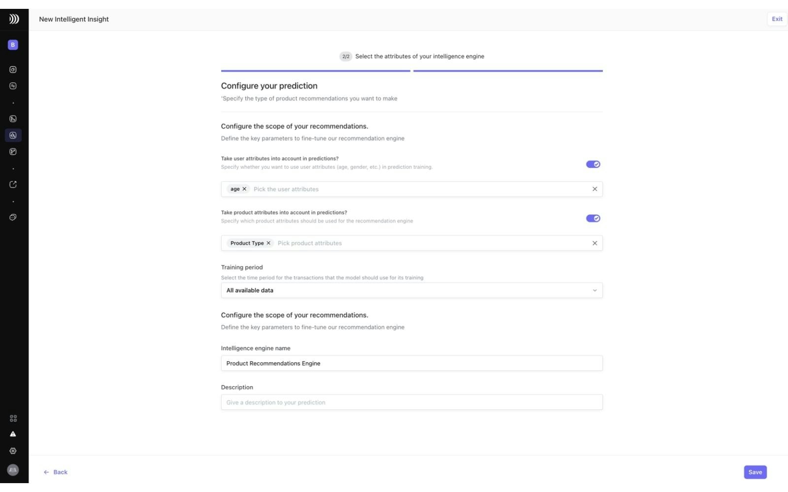 Configure your prediction in DinMo