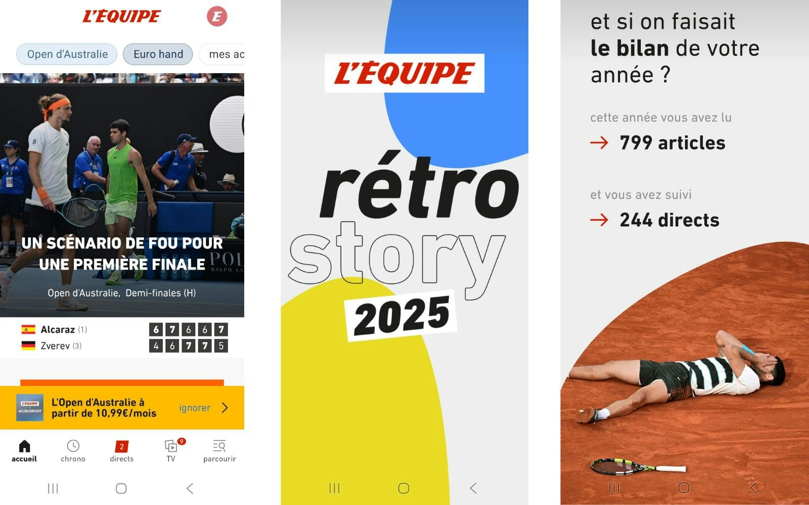 Contenu personnalisé sur l'application mobile L’Équipe Contenu personnalisé sur l'application mobile L’Équipe