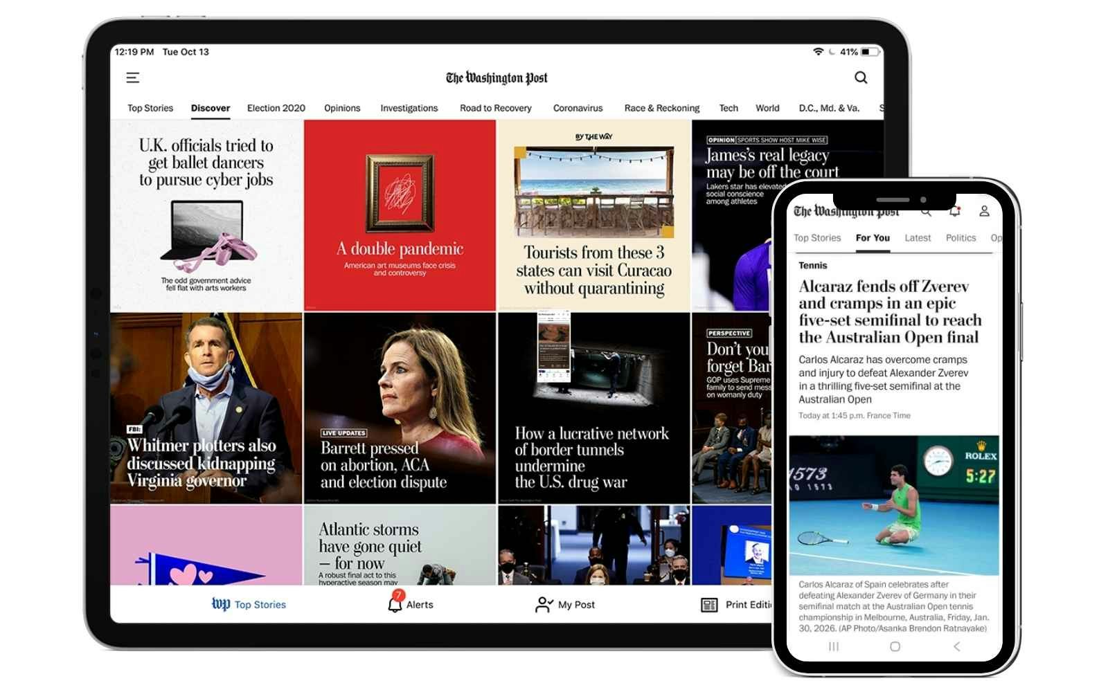 Personalised content on the Washington Post mobile app (credit: WP) Personalised content on the Washington Post mobile app