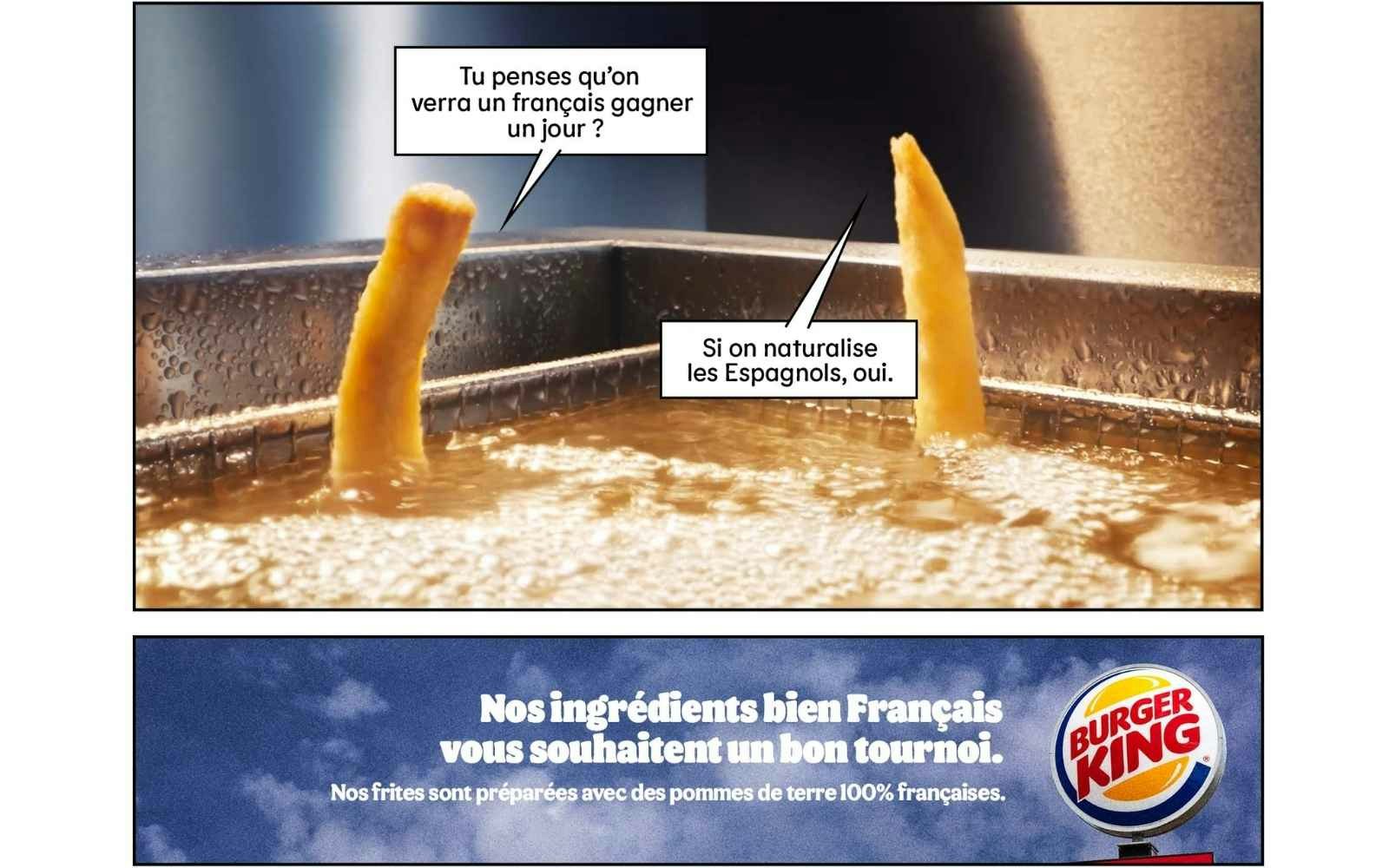 Publicité Burger King, les ingrédients bien Français