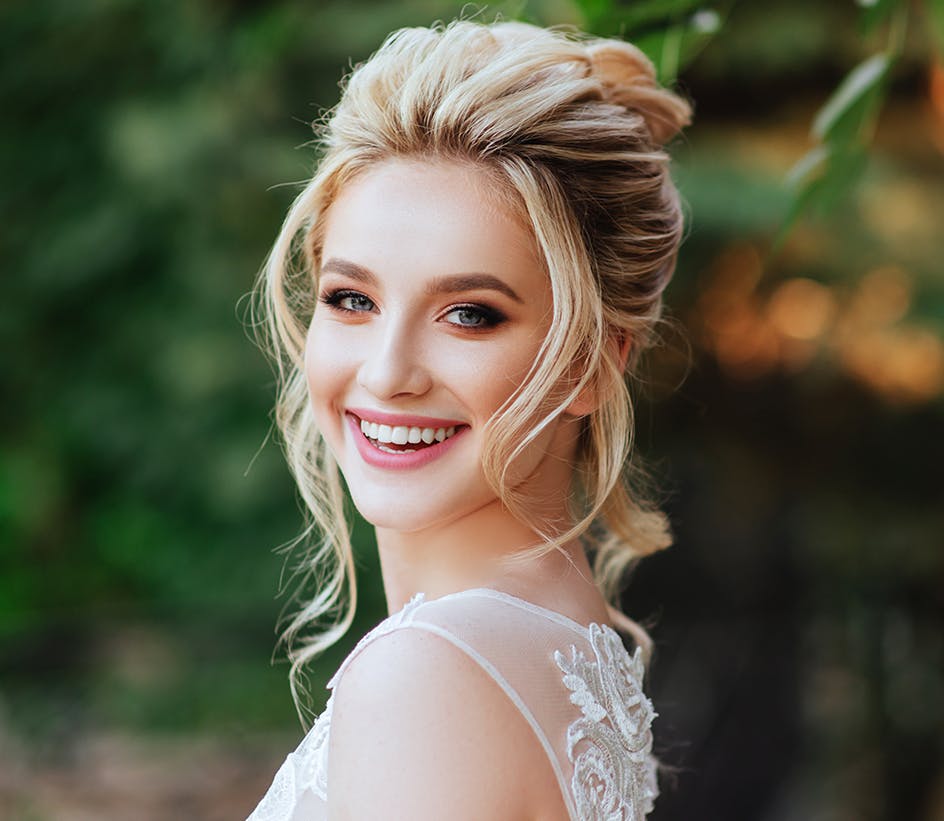 woman with a fancy hair updo