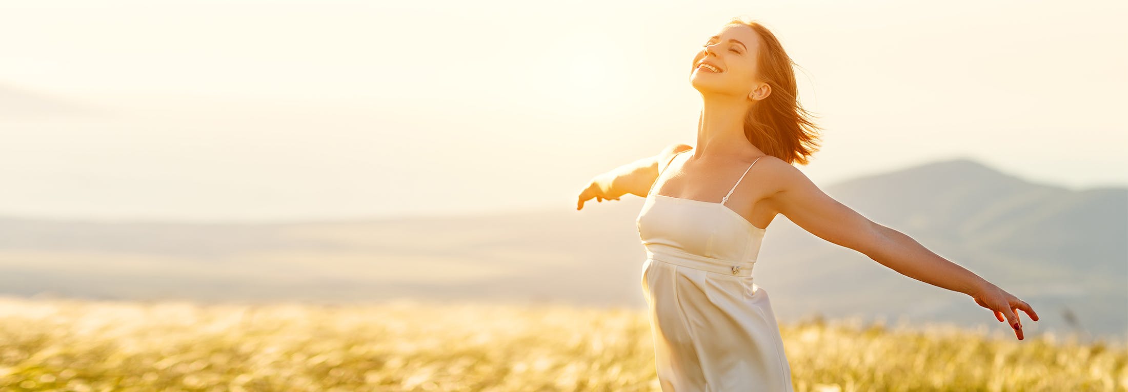 woman with her arms out