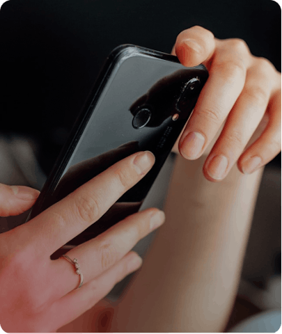 A user utilizing smartphone