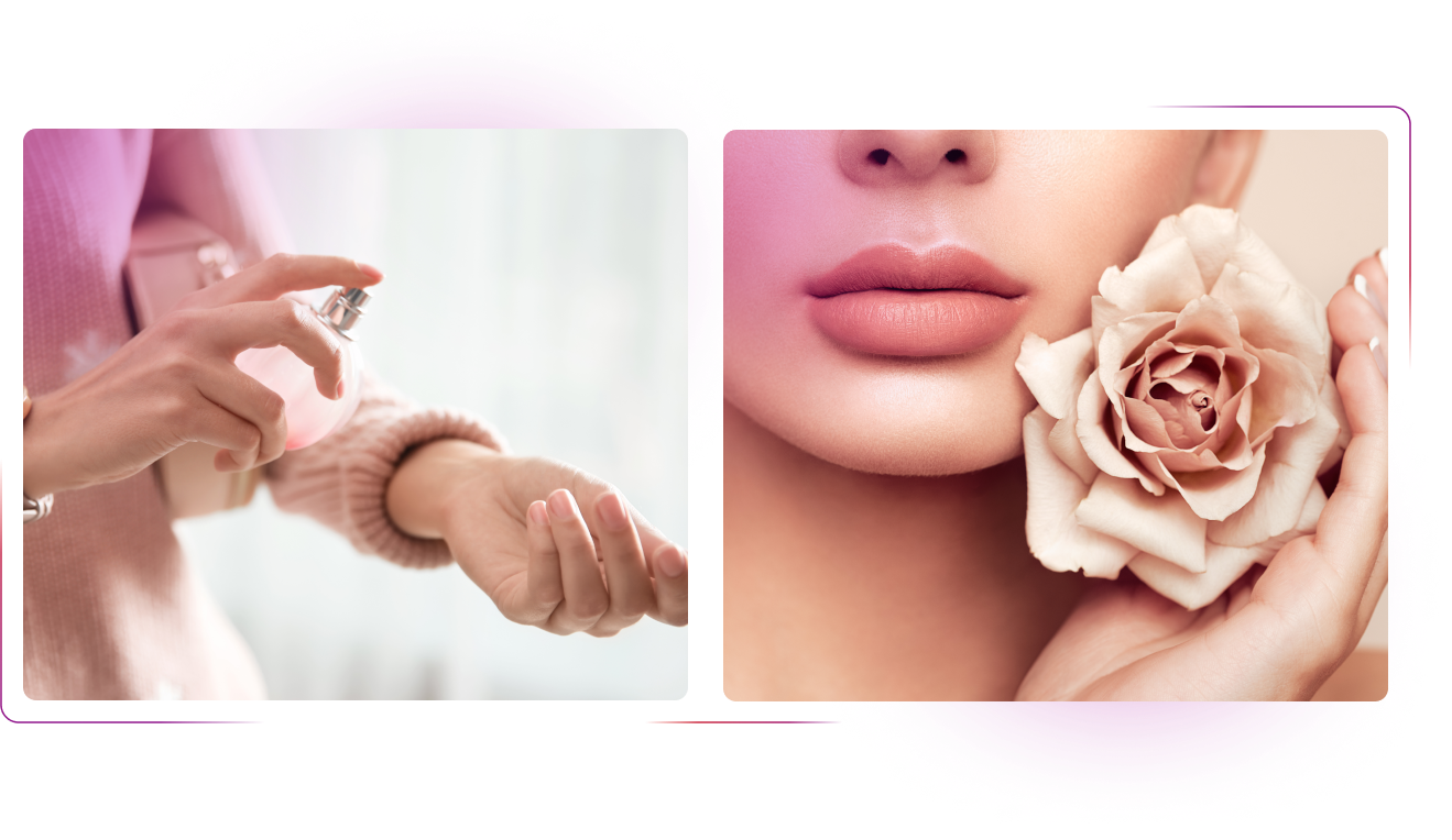Model using perfumes