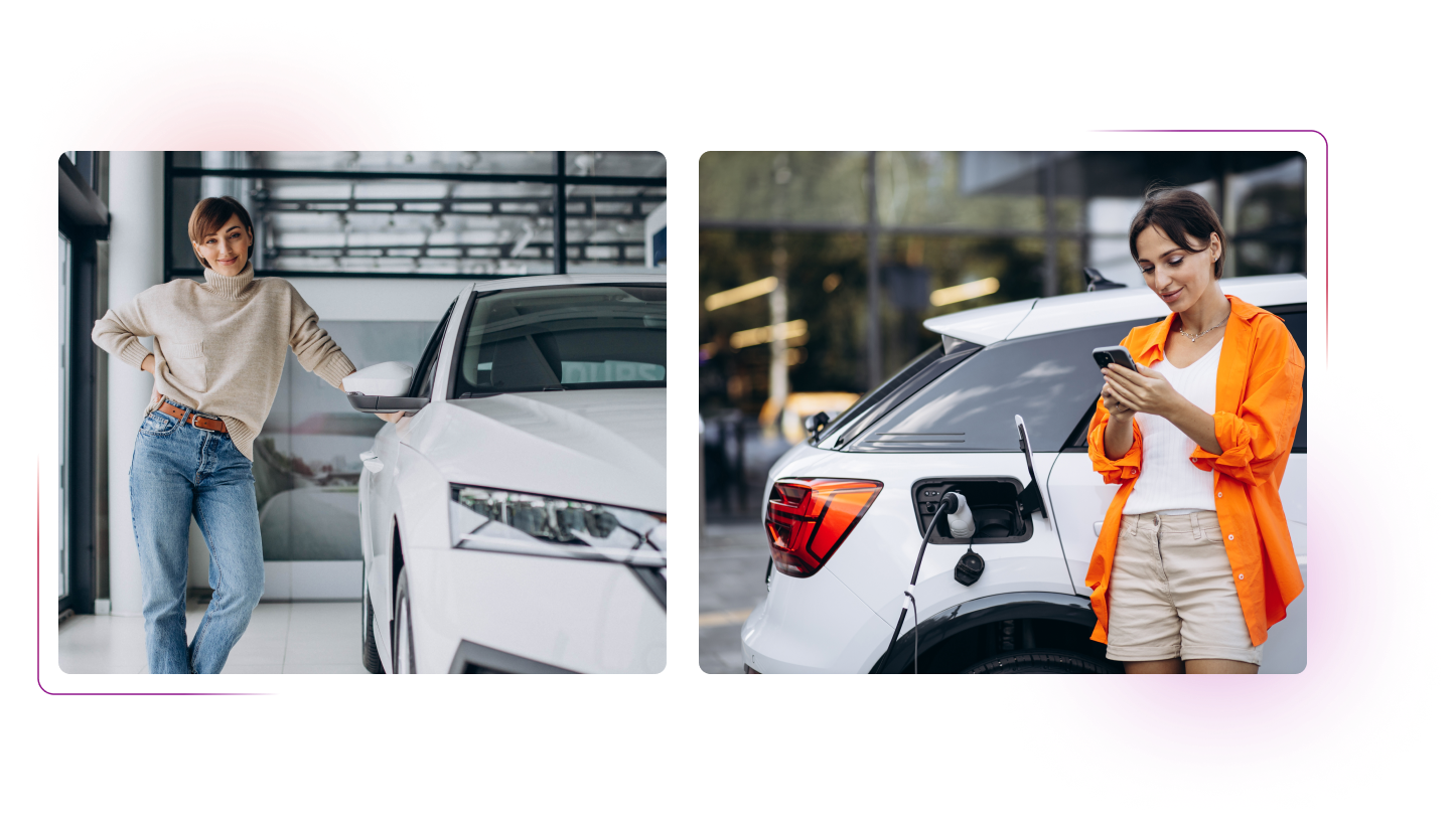 Woman refuelling a car
