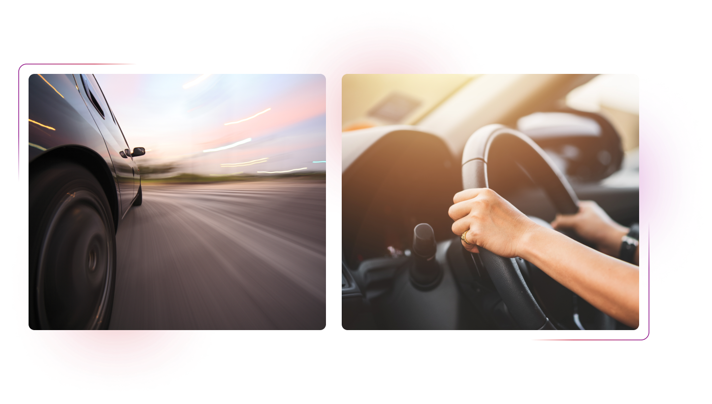person driving a car