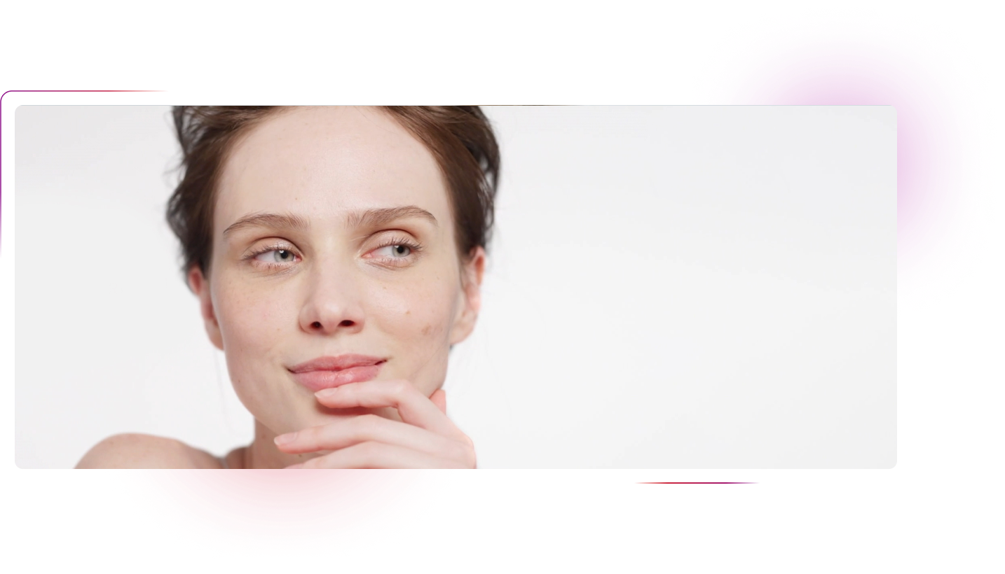 Female model advertisting skincare products