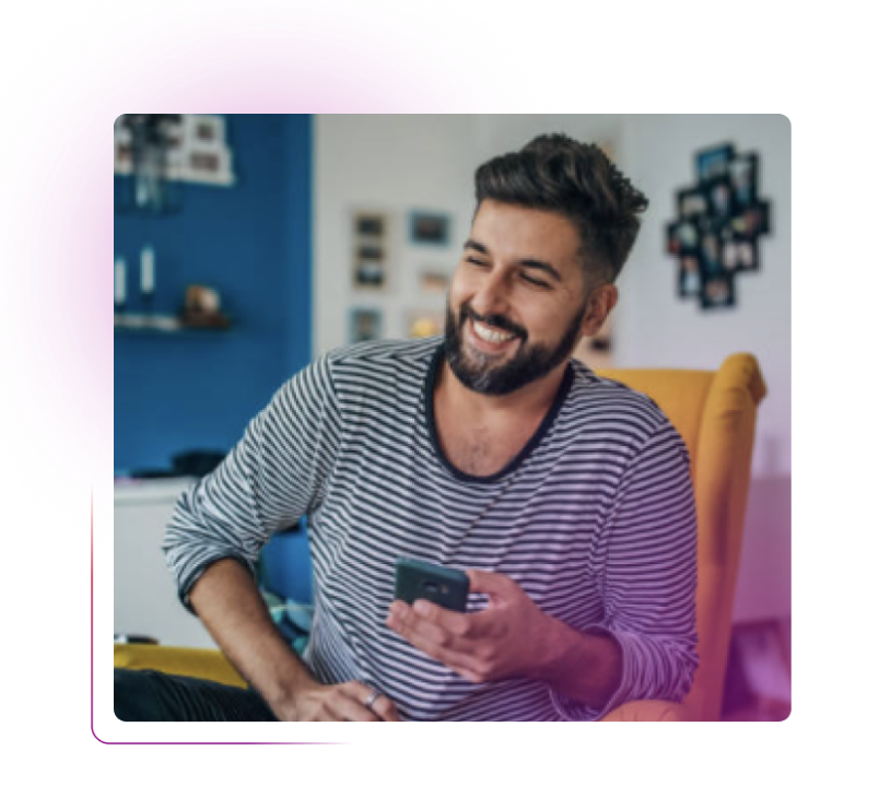 Man using smartphone
