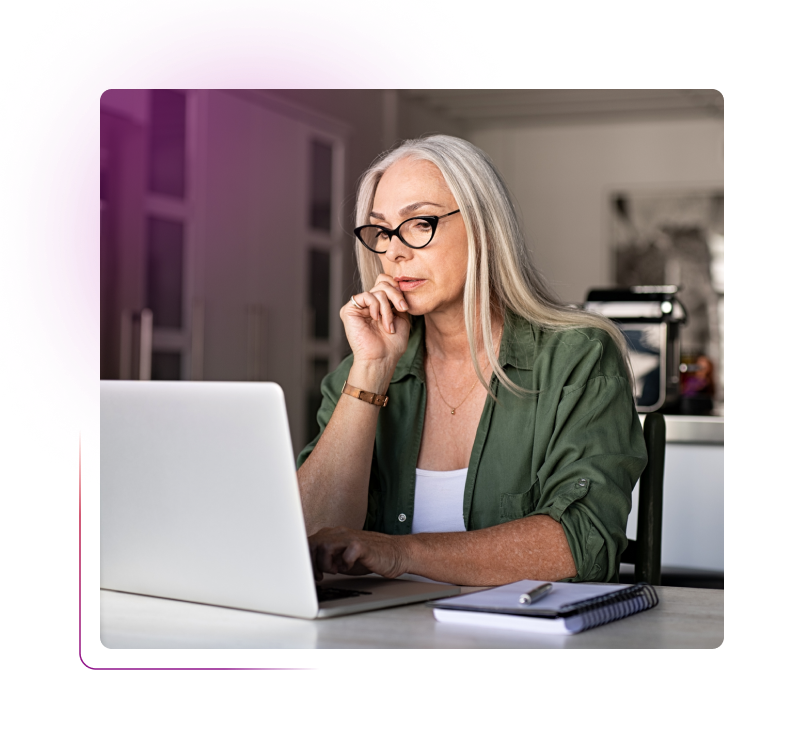 Woman using laptop