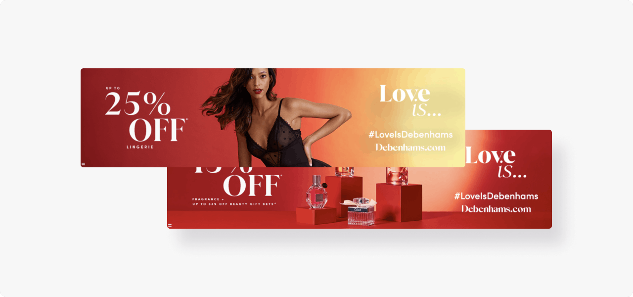 Debenhams ad banners