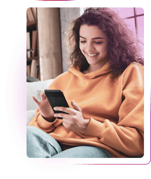 Woman using smartphone