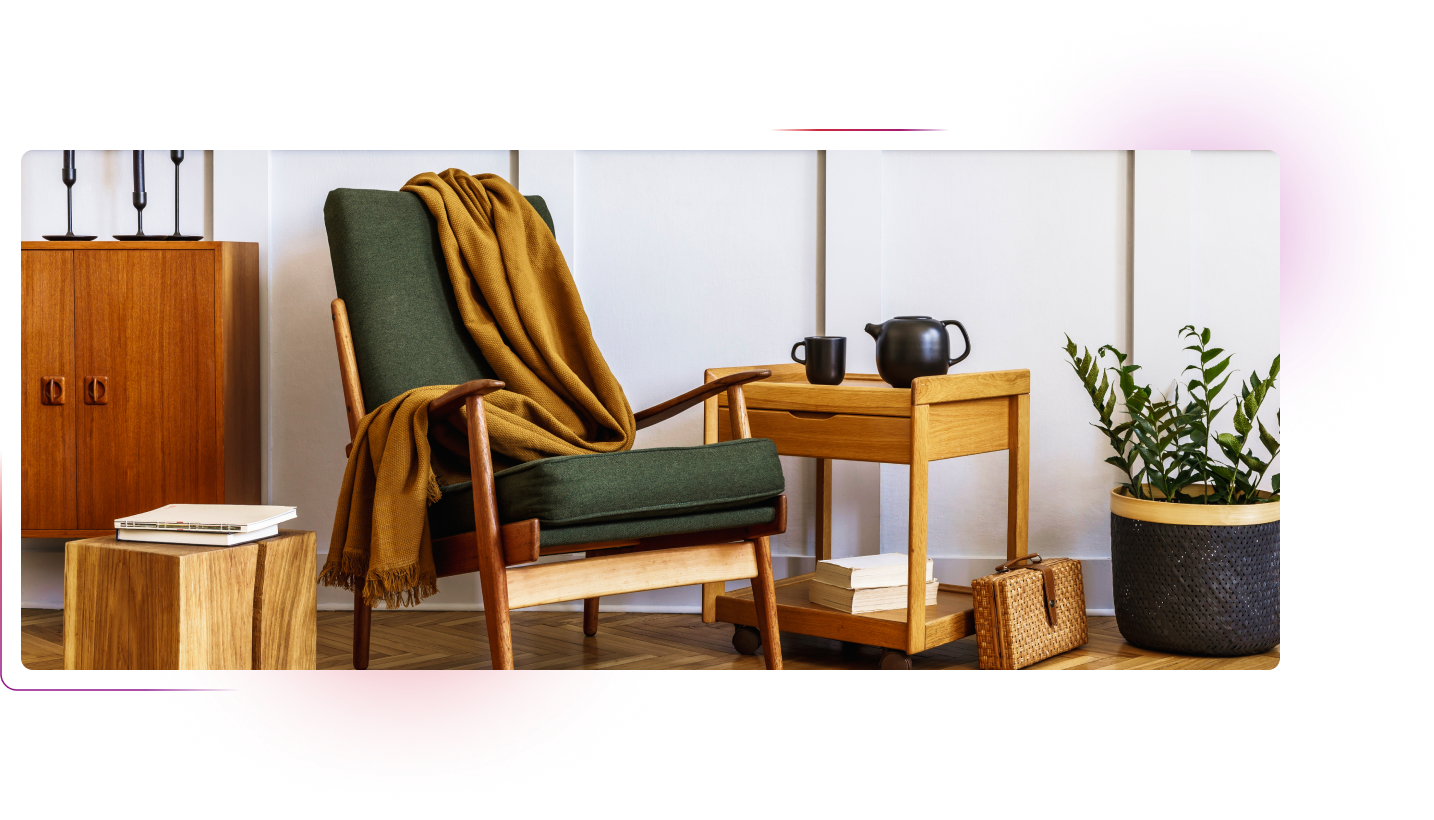 Room with wooden furniture